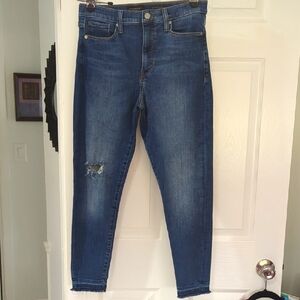 BANANA REPUBLIC HIGHRISE SKINNY DISTRESSED RAW HEM JEANS 28S